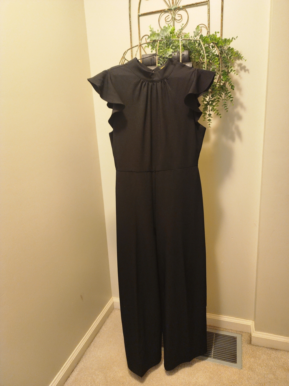 Black Ruffle Sleeve Jumpsuit
